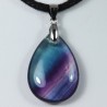 Pendentif Argent - Fluorite arc-en-ciel