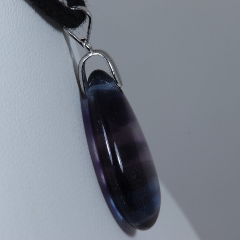 Pendentif Argent - Fluorite arc-en-ciel