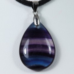 Pendentif Argent - Fluorite arc-en-ciel