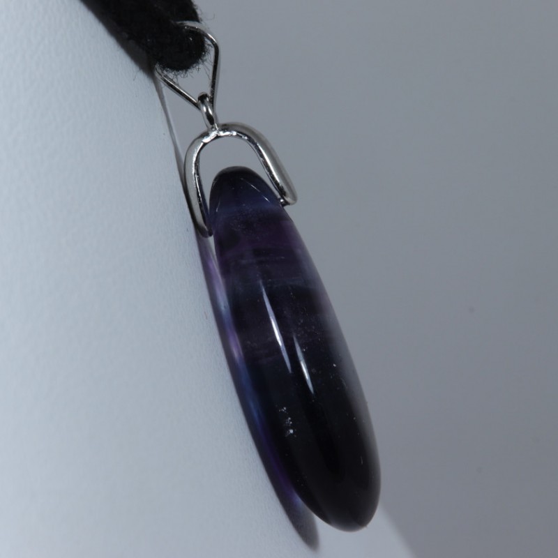 Pendentif Argent - Fluorite arc-en-ciel