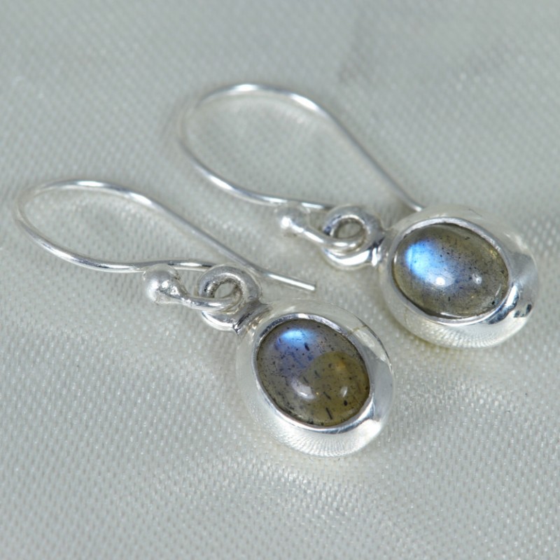 Boucles d'oreilles argent - Labradorite