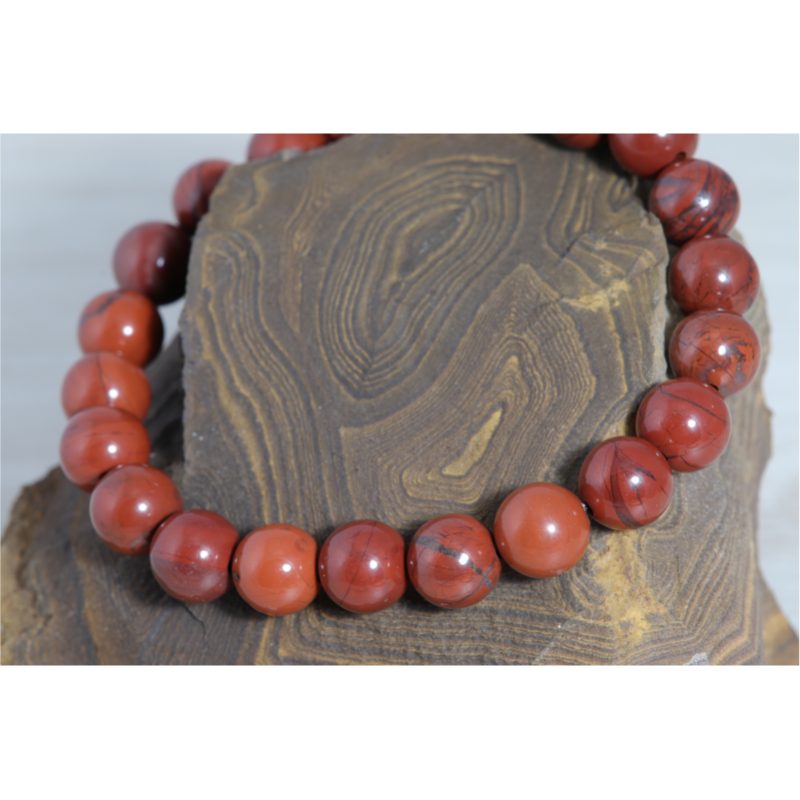 Bracelet pierres naturelles Jaspe rouge