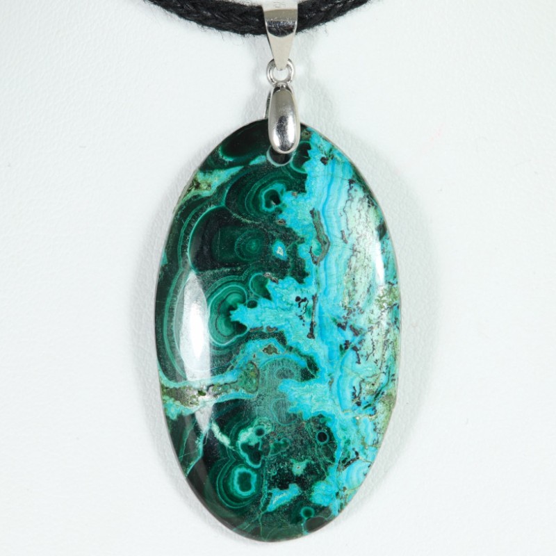 Pendentif Argent - Chrysocolle Malachite