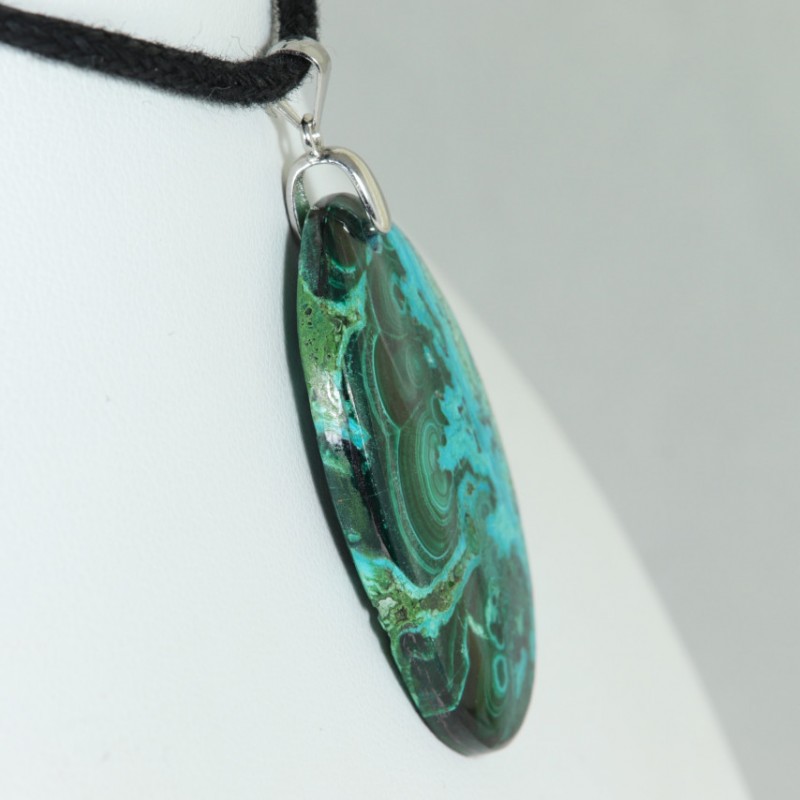 Pendentif Argent - Chrysocolle Malachite