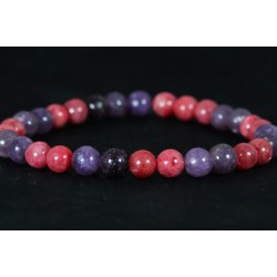 Bracelet - Rhodonite Framboise et Lépidolite