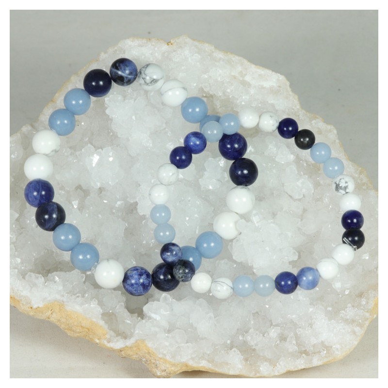 Bracelet - Sodalite, Angélite et Howlite