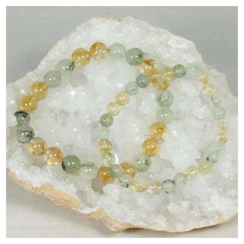 Bracelet - Citrine et Prehnite