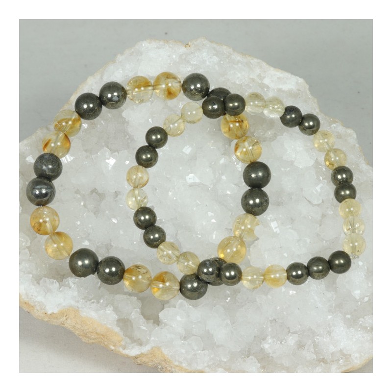 Bracelet - Citrine et Pyrite