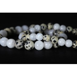 Bracelet - Jaspe Dalmatien et Pierre de Lune