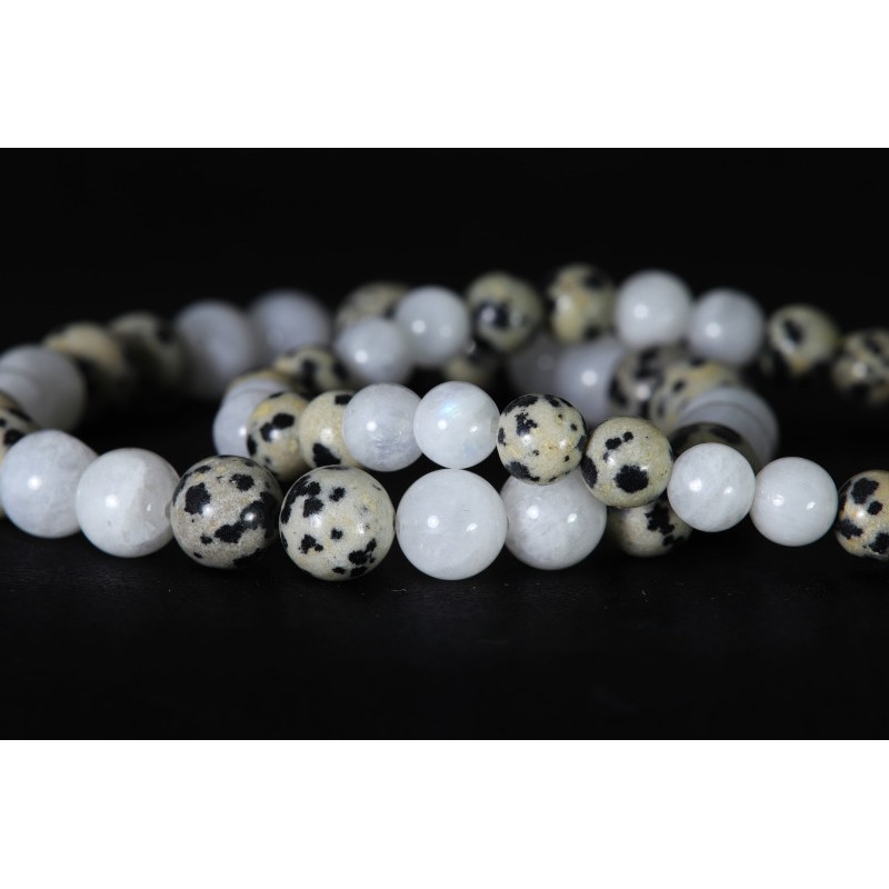 Bracelet - Jaspe Dalmatien et Pierre de Lune