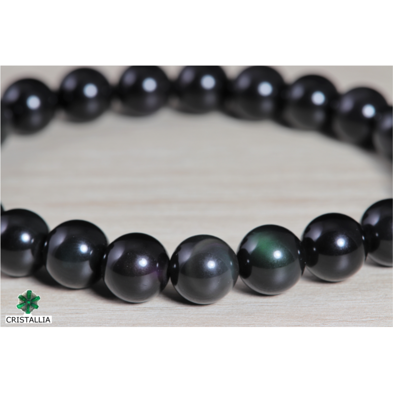 Bracelet perles Obsidienne oeil céleste