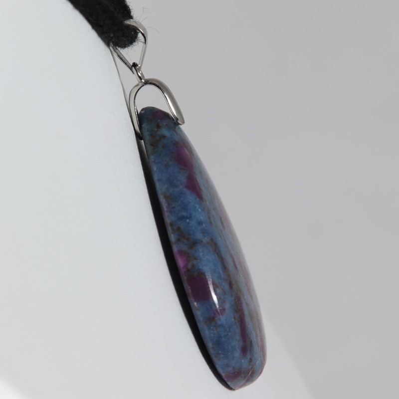 Pendentif Argent - Cyanite à Rubis