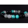 Bracelet Acier - Anti-inflammatoire (Obsidienne Noire, Malachite et Prehnite)