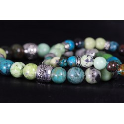 Bracelet Acier - Douleurs (Chrysocolle et Chrysoprase)