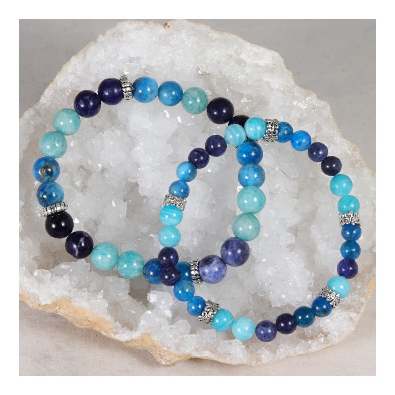 Bracelet - Stress et Peurs (Sodalite, Apatite et Amazonite)