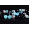 Bracelet Acier - Peurs et Angoisses (Amazonite et Obsidienne Œil Céleste)