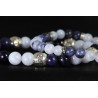 Bracelet Acier - Inquiétudes et Sommeil (Sodalite et Calcédoine)