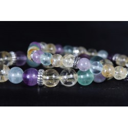 Bracelet Acier - Concentration et Mémoire (Fluorite et Citrine)