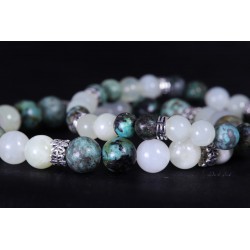 Bracelet Acier - Voyages (Turquoise et Serpentine)