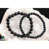 Bracelet perles Tourmaline noire 6 et 8 mm