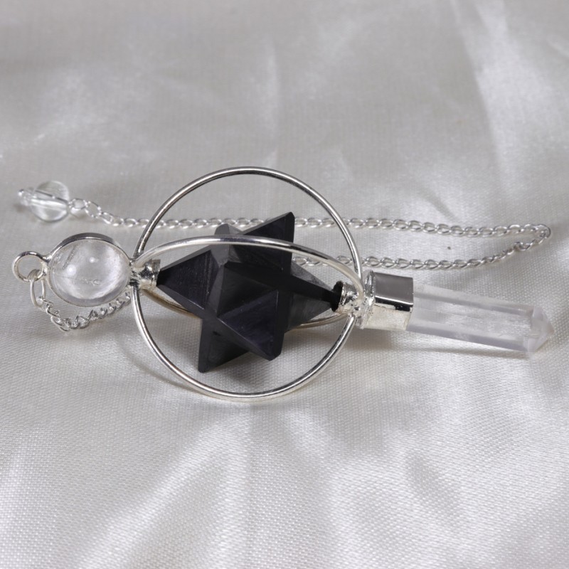 Pendule Merkaba en Obsidienne Noire