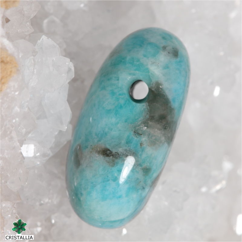 Pendentif pierre percée Amazonite