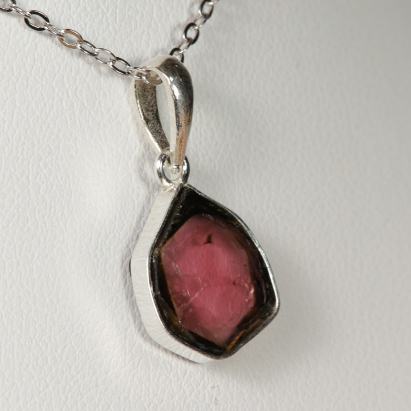 Pendentif Tourmaline Melon d'Eau - Argent 925