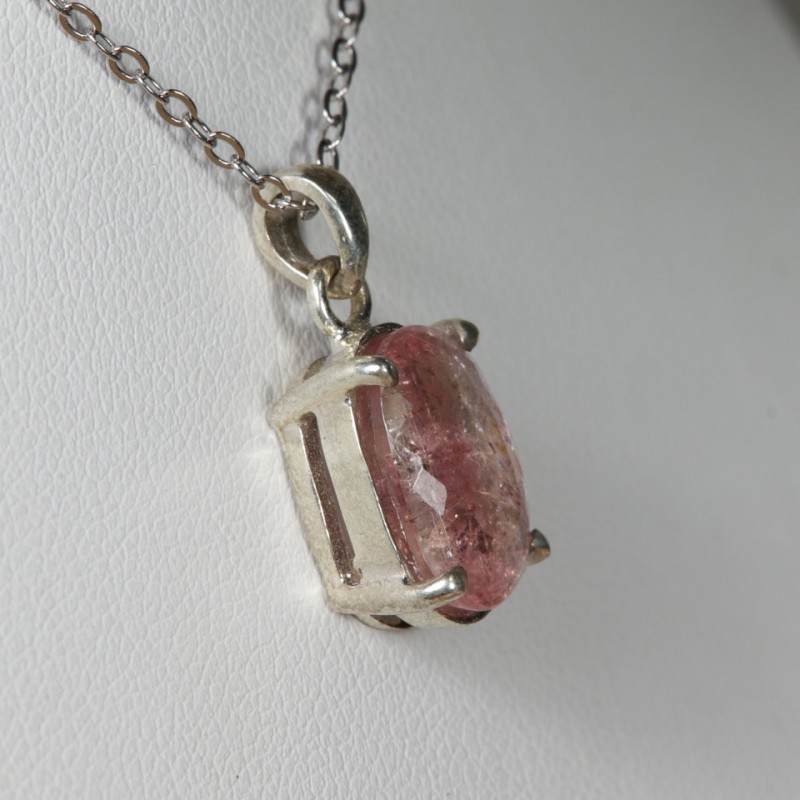 Pendentif Tourmaline Rose - Argent 925
