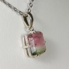Pendentif Tourmaline Rose et Verte - Argent 925