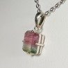 Pendentif Tourmaline Rose et Verte - Argent 925