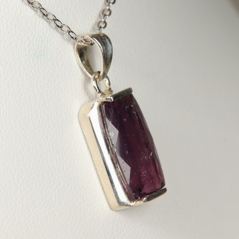 Pendentif Tourmaline Rose foncé - Argent 925