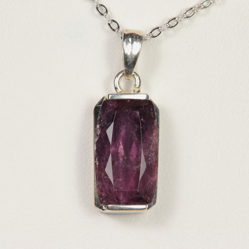 Pendentif Tourmaline Rose foncé - Argent 925