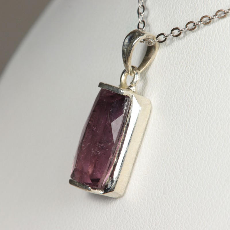 Pendentif Tourmaline Rose foncé - Argent 925