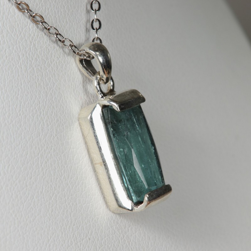 Pendentif Tourmaline Bleue - Argent 925