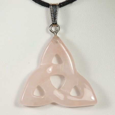 Pendentif Triquetra - Quartz Rose