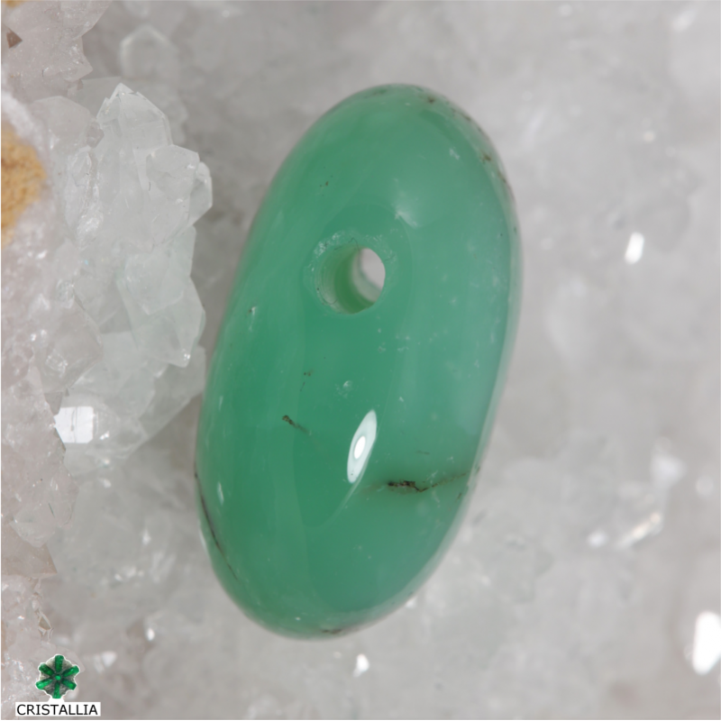 Pendentif pierre percée Chrysoprase