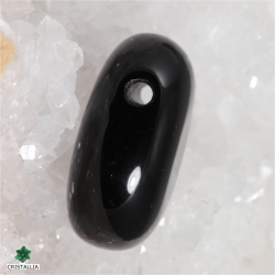 Pendentif pierre percée Obsidienne noire