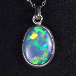 Pendentif Opale d'Ethiopie sertie argent 925