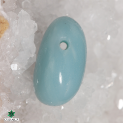 Pendentif pierre percée Opale bleue
