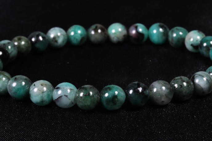 Bracelet émeraude 6 Mm Sur Mesure - Longueur 18-19 Cm, Or Ou Argent - Neuf Avec étiquettes