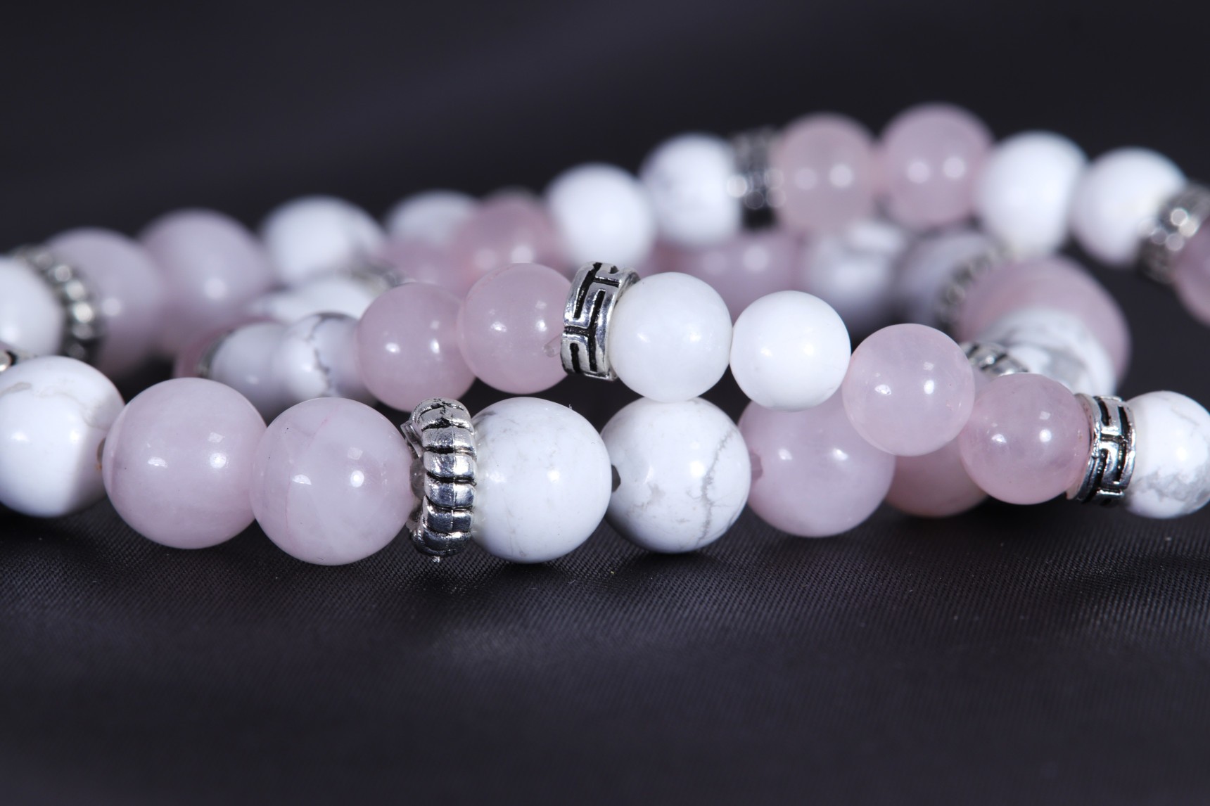 Bracelet Perles En Hématite, Quartz, Pierre De Lune Et Howlite - 8 Mm, Fabriqué à La Main, Neuf Avec étiquettes